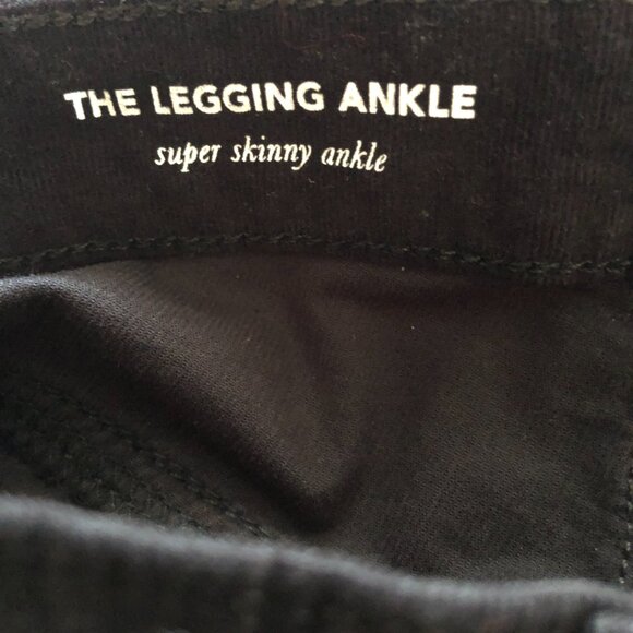AG THE LEGGING ANKLE SUPER SKINNY BLACK STRETCH VELVET CORDUROY 25 NWOT - Picture 9 of 13